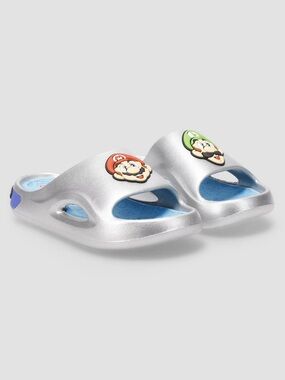 Nintendo Mario & Luigi Little Kid Boys Cushioned Comfort Slide Sandals